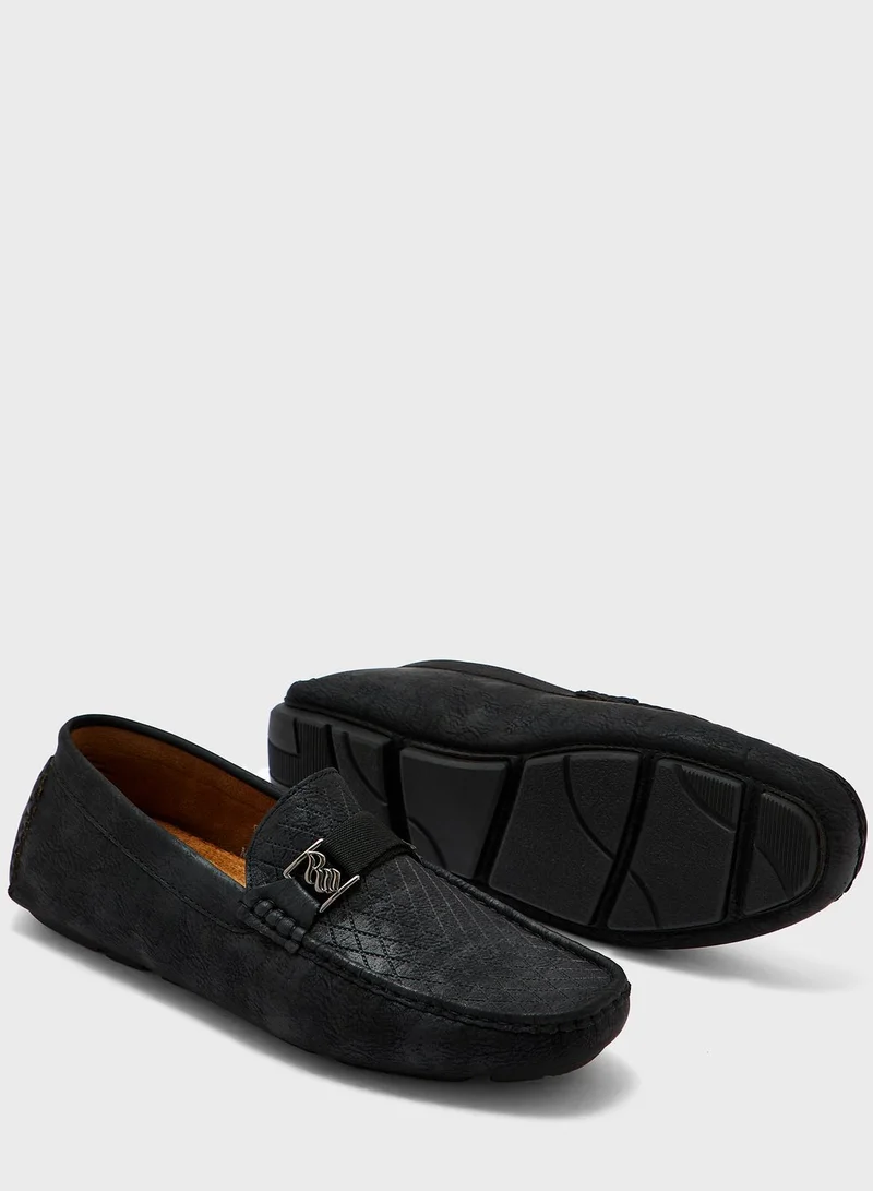 Robert Wood Casual Webbing Detail Loafers