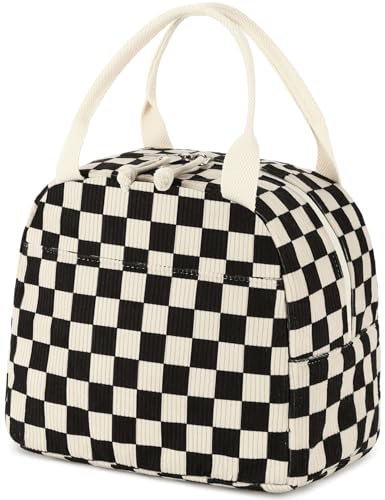 Bluboon Lunch Bag for Women Men Cute Corduroy Lunch Tote Bags Reusable Insulated Lunch Box Large Capacity Reusable Insulated Cooler for Work Picnic or Travel