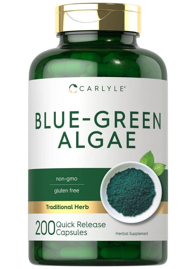 CARLYLE - Blue Green Algae 500Mg  200 Quick Release Capsules  Chlorella Supplement  Nongmo Gluten Free - Image 1