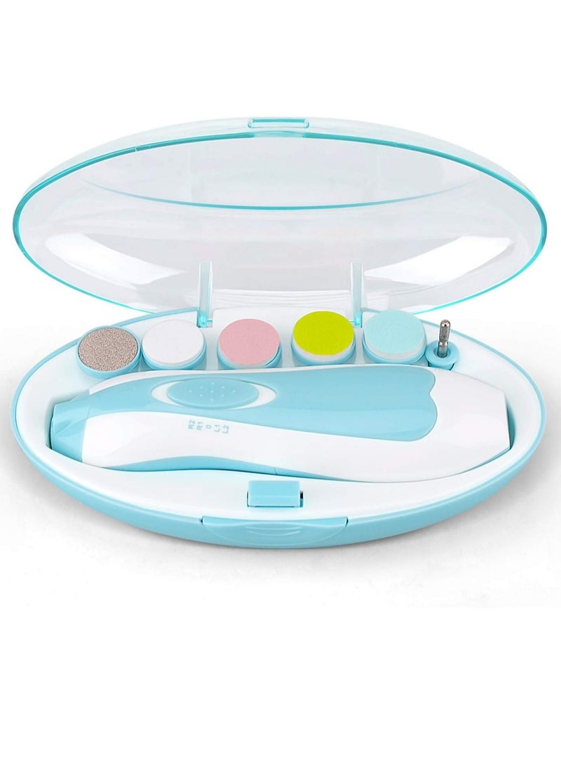 ELTRAZONE Baby Nail File Electric Nail Trimmer File Manicure Set Toes Fingernails Care Trimmer with LED Light for Newborn Kids and Adults - Image 1