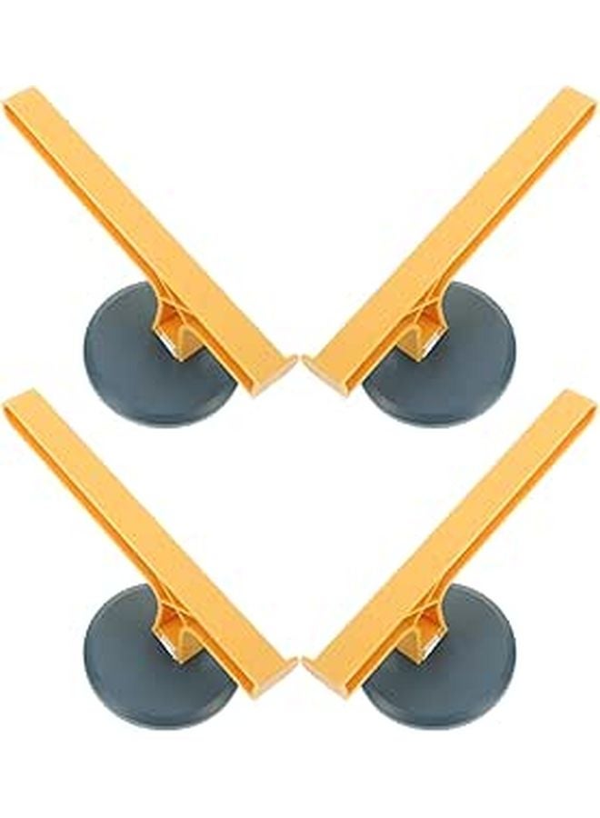 4Pcs No Drill Towel Rack Set Blue Yellow Single Rod Space Saving Bathroom Kitchen Holder - Image 1