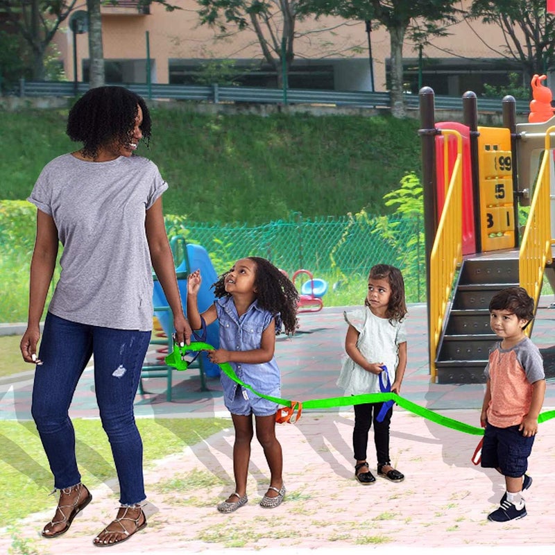 Lainrrew Walking Rope with 12 Colorful Handles - Outdoor Safety Rope for Preschool & Kindergarten Kids (Fluorescent Green) - Image 3