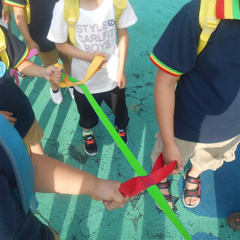 Lainrrew Walking Rope with 12 Colorful Handles - Outdoor Safety Rope for Preschool & Kindergarten Kids (Fluorescent Green) - Image 5