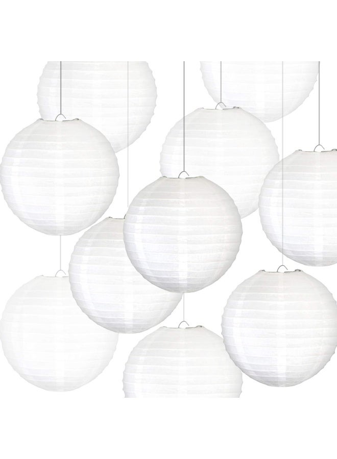 Novelty Place 6 inch White Paper Lanterns  Pack of 10  - Great Chinese Japanese Home  Party & Wedding Decorations  - Image 1