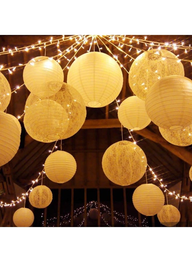 Novelty Place 6 inch White Paper Lanterns  Pack of 10  - Great Chinese Japanese Home  Party & Wedding Decorations  - Image 4
