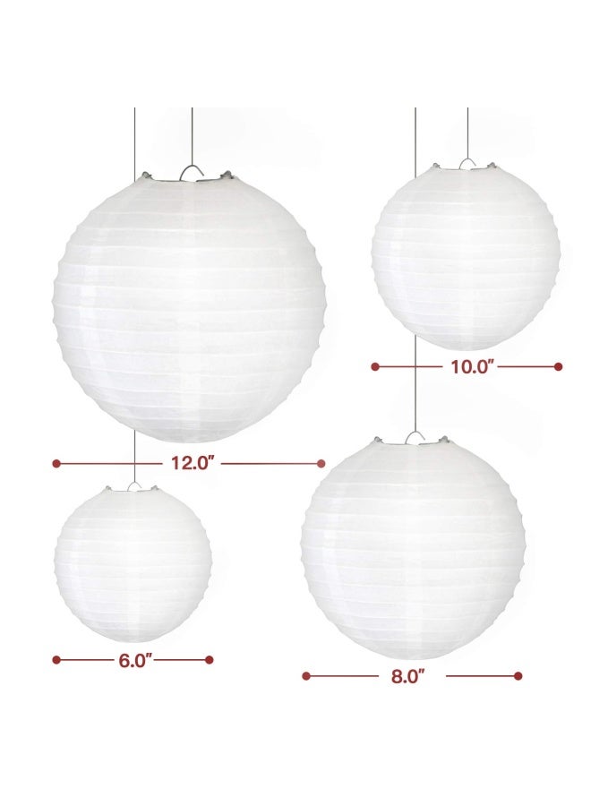 Novelty Place 6 inch White Paper Lanterns  Pack of 10  - Great Chinese Japanese Home  Party & Wedding Decorations  - Image 3