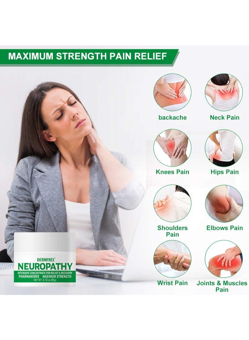 DERMFREE Naturals Neuropathy Nerve Relief Cream - Nervacol Maximum Strength Nerve Relief for Feet,Hands,Legs and Toes - Neuropathy Intensive Concentrate for Relief and Recovery,Premium Nerve Soothing Formula with Arnica,Vitamin B6,Aloe Vera and MSM - Image 4