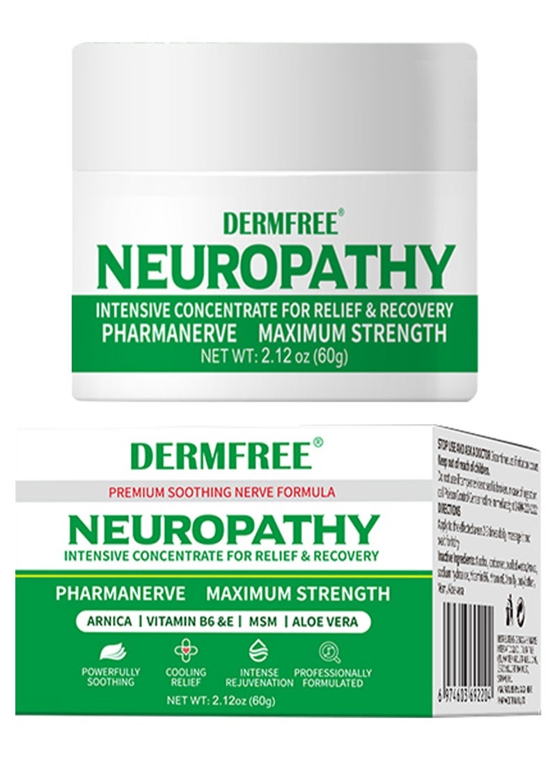 DERMFREE Naturals Neuropathy Nerve Relief Cream - Nervacol Maximum Strength Nerve Relief for Feet,Hands,Legs and Toes - Neuropathy Intensive Concentrate for Relief and Recovery,Premium Nerve Soothing Formula with Arnica,Vitamin B6,Aloe Vera and MSM - Image 1