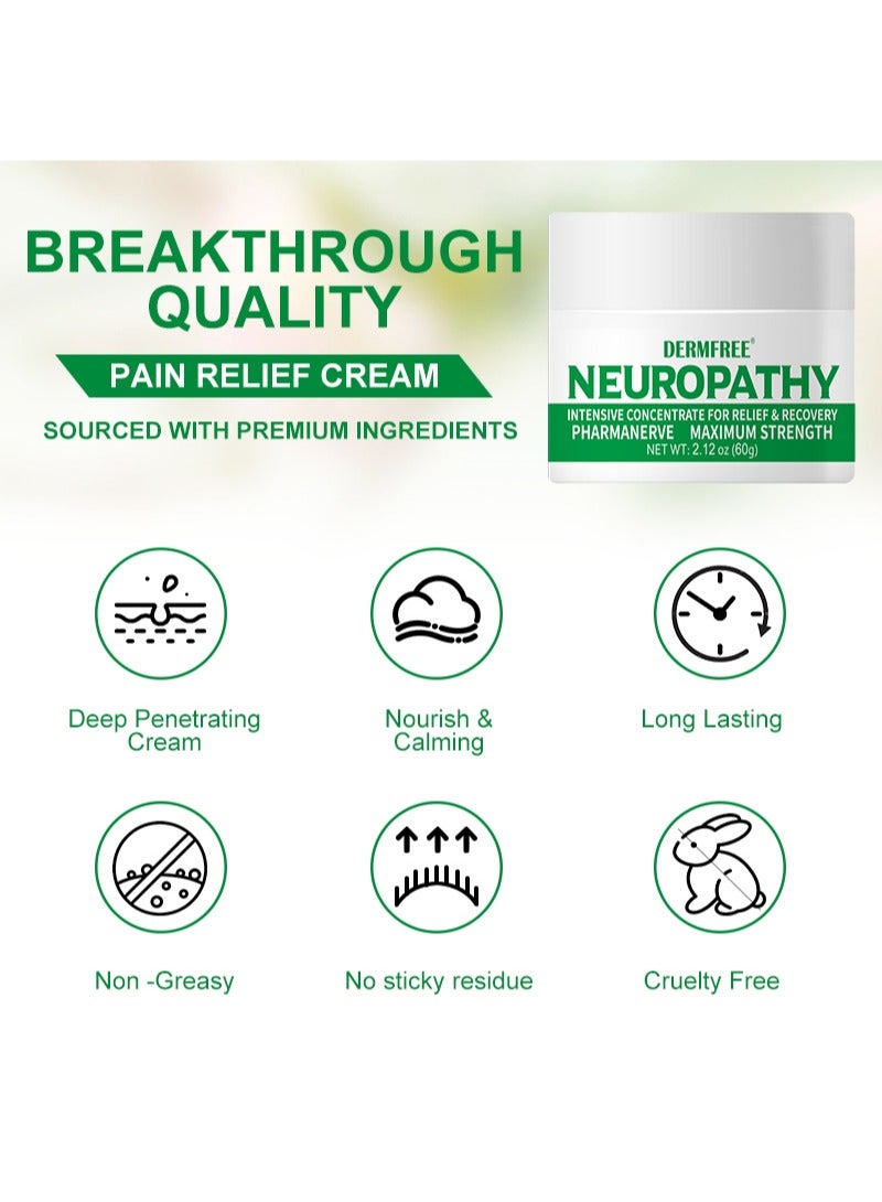DERMFREE Naturals Neuropathy Nerve Relief Cream - Nervacol Maximum Strength Nerve Relief for Feet,Hands,Legs and Toes - Neuropathy Intensive Concentrate for Relief and Recovery,Premium Nerve Soothing Formula with Arnica,Vitamin B6,Aloe Vera and MSM - Image 5