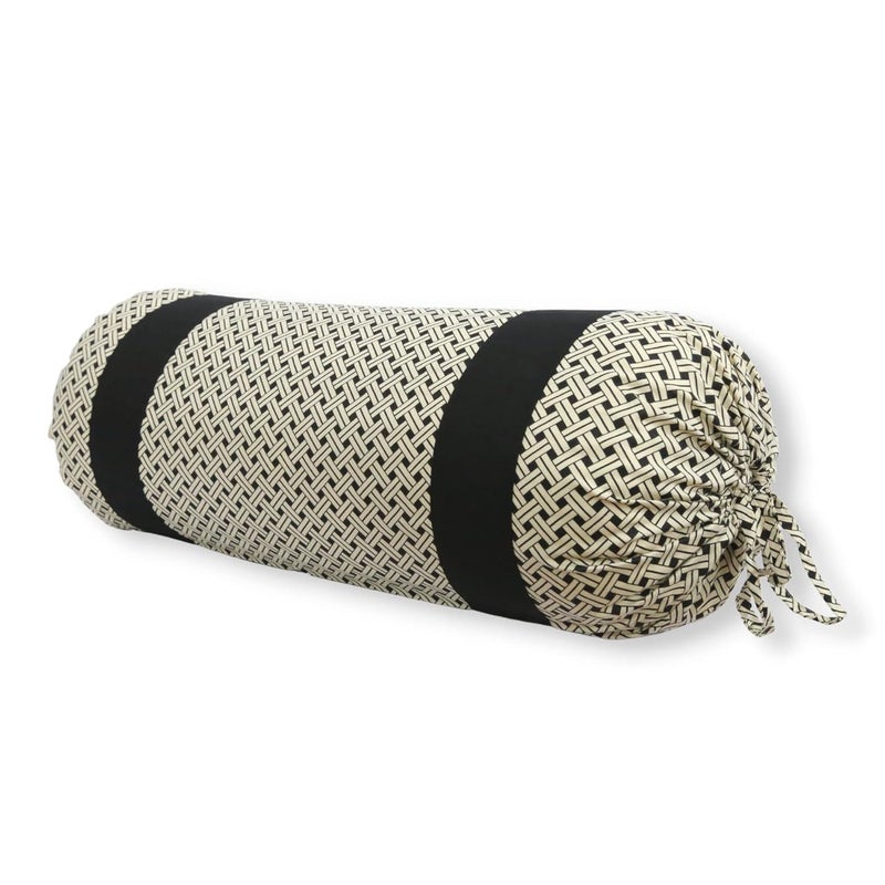 Swayam Swayam Round Bed Side Long Bolster Pillow Cover Cotton Printed Soft and Luxurious Decorative 30 x 30 Bolster Cover Set of 2 for Living Room Diwan Set Beige - Image 2