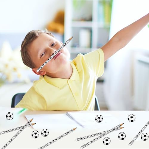 Moncinday 60PCs Soccer Pencils and Erasers for Kids - Wooden Pencils for Themed Birthday Party Favors, Students Stationery, Party Reward, School Office Supplies - Image 5