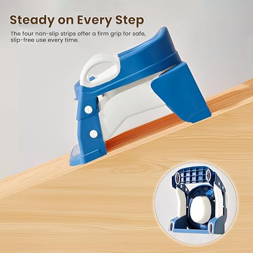 Infantso NORA (3-in-1) Baby Potty Ladder Seat for Kids 1-5 Years|Foldable with Height Adjustment & PU Cushion, Fits All Western Toilet Seat, Baby Potty Training Seat with Splash Guard, Handle, Ladder - Image 4