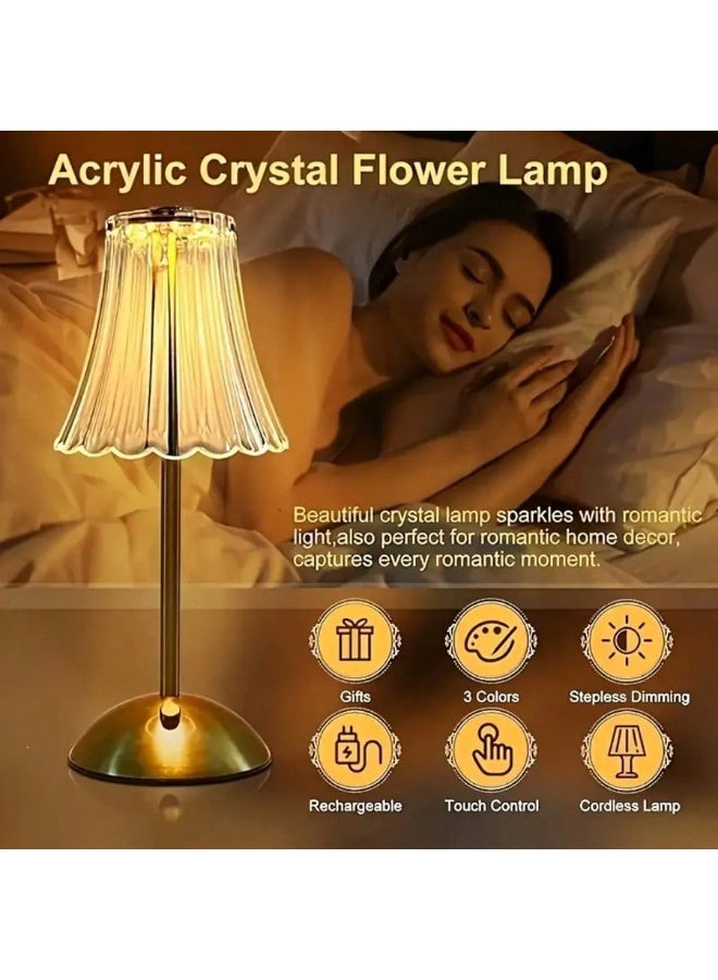 ميون طقم من قطعتين من مصابيح الطاولة LED الكريستالية العتيقة القابلة للتعتيم، إضاءة مكتبية هندسية، شحن USB بثلاثة ألوان قابلة للتعتيم، مناسبة لأجواء غرفة النوم، غرفة المعيشة، المكتب، القراءة والاسترخاء، إضاءة محيطة داخلية بجانب السرير، غرفة النوم، مواضيع العطلات والرياضة، عبوة واحدة اختيارية - Image 5