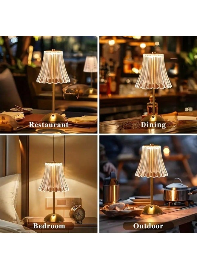 ميون طقم من قطعتين من مصابيح الطاولة LED الكريستالية العتيقة القابلة للتعتيم، إضاءة مكتبية هندسية، شحن USB بثلاثة ألوان قابلة للتعتيم، مناسبة لأجواء غرفة النوم، غرفة المعيشة، المكتب، القراءة والاسترخاء، إضاءة محيطة داخلية بجانب السرير، غرفة النوم، مواضيع العطلات والرياضة، عبوة واحدة اختيارية - Image 3