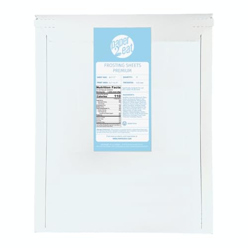 paper2eat Frosting Sheets Premium 8.5” x 11” - 12 count - White Edible Icing Sheets - Image 1