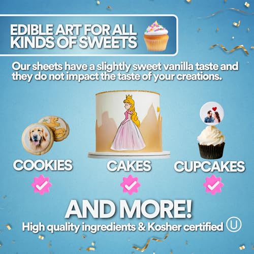 paper2eat Frosting Sheets Premium 8.5” x 11” - 12 count - White Edible Icing Sheets - Image 5