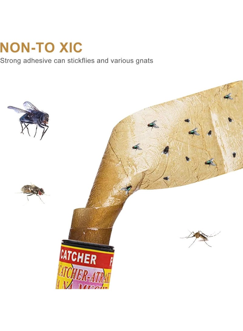 GREEN KILLER Sticky Fly Paper 24 Rolls,Fly Tape, Fly Strips, Flies Paper Strips Roll Ribbon, Sticky Fruit Flies Traps hanging Catcher Gnat Fungus Trap Killer for Indoors Outdoors - Image 3