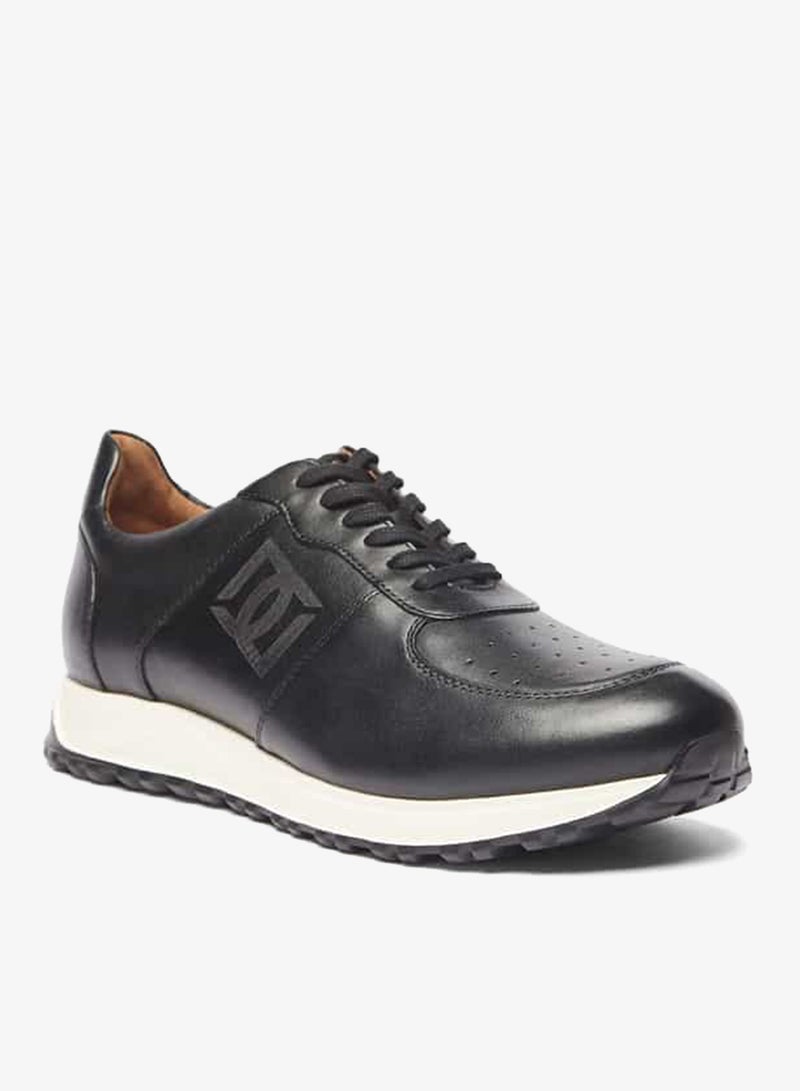 دوتشيني سنيكرز رجالي برباط وكاحل منخفض بلون سادة - Image 3