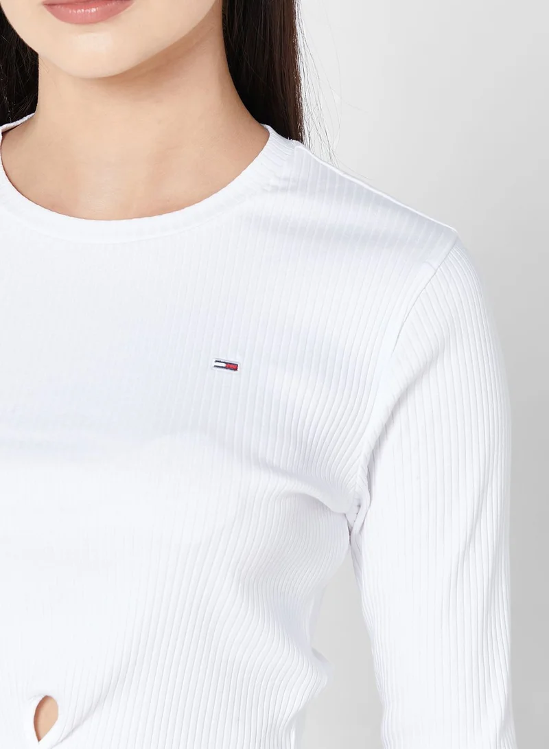 TOMMY JEANS Tie Detail Knitted Crop Top