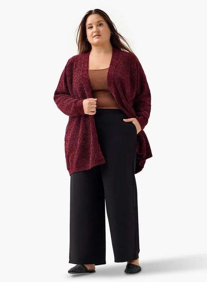 Ulla Popken Ulla Popken Textured Knit Cardigan
