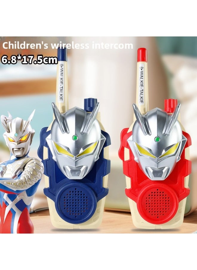 Generic - Selo Ultraman Men's Cool Walkie-talkie Outdoor Toy Parent-Child Interaction Birthday Gift-Color:[red And Blue Pair] Silver Ultraman Zero Walkie Talkie-Specifications:Bag [free 6 Batteries + Screwdriver] - Image 1