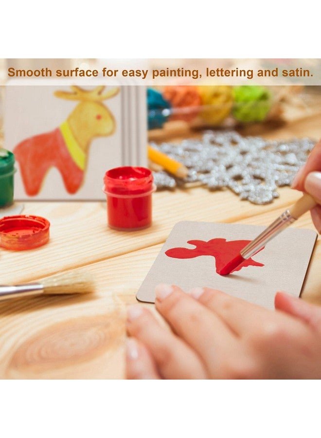 Fuyit Unfinished Wood Pieces 50Pcs 3 X 3 Inch Blank Natural Wood Square Wooden Cutouts Board For Diy Crafts Painting Scrabble Tiles Coasters Decoration - Image 5