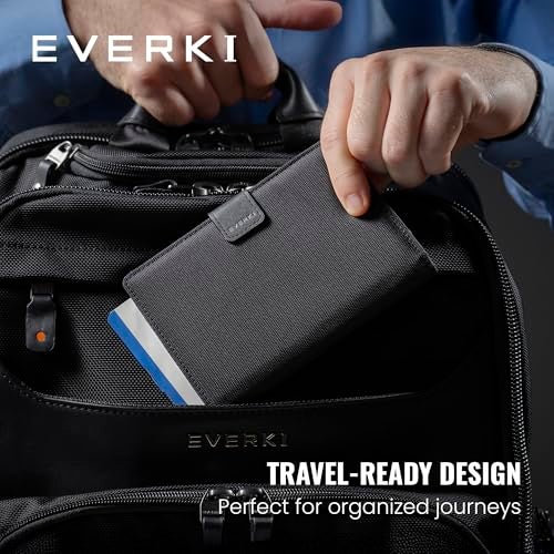 EVERKI RFID Passport Wallet RFID Passport Holder for Travel Slim RFID Blocking Pass Port Case Cover Protector Cute Pass Port Holder for Men Women Travel Essentials Gift for Travelers Black - Image 3