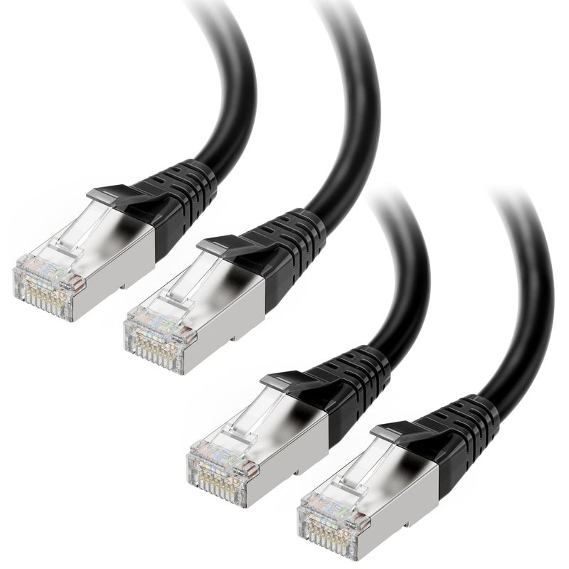Cable Matters [Cat8 Certified] 2-Pack 40Gbps Shielded Cat 8 Ethernet Cable - 5ft, 2000Mhz Category 8 Ethernet Cord, Cat8 Cable for Gaming, Black - Image 1