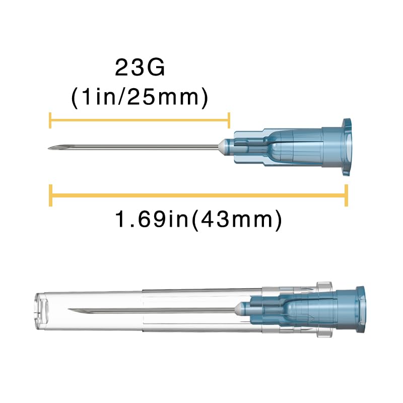 Veosor 23 Gauge 1 Inch Needle(100 Pack), Luer Lock Industrial Accessories Needles,Individually Wrapped(23G 1 inch) - Image 3