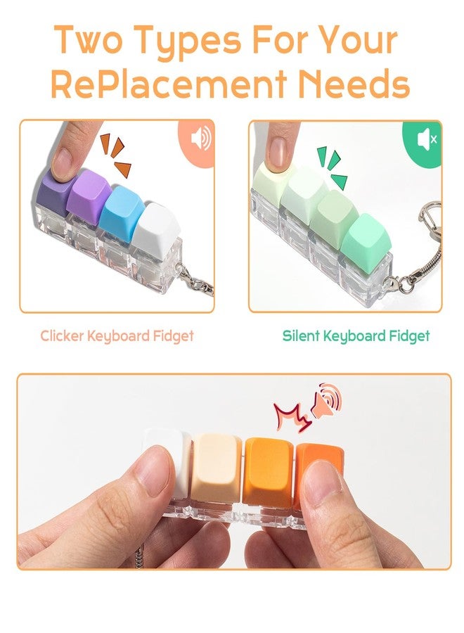 mintcaps Keyboard Fidget Toy - 3PCS Keyboard Fidget Keychain Cound Fidget Toys Clicker Fidget Toy Stress Relief Keyboard Fidget Clicker - Image 3