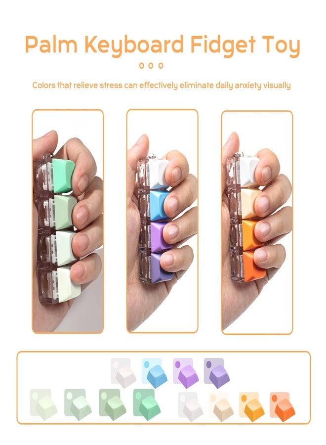 mintcaps Keyboard Fidget Toy - 3PCS Keyboard Fidget Keychain Cound Fidget Toys Clicker Fidget Toy Stress Relief Keyboard Fidget Clicker - Image 4