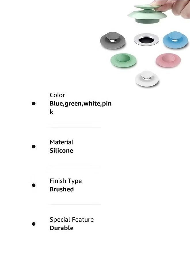 5 Pcs Silicone Shower Drain Stopper，Bathtub Drain Strainers, Anti Odor Mat Drain Cover, Hair Trap Hair Catcher, Bathtub Drain Stopper Protectors, Anti Cockroach Deodorizing Tub Stopper Floor