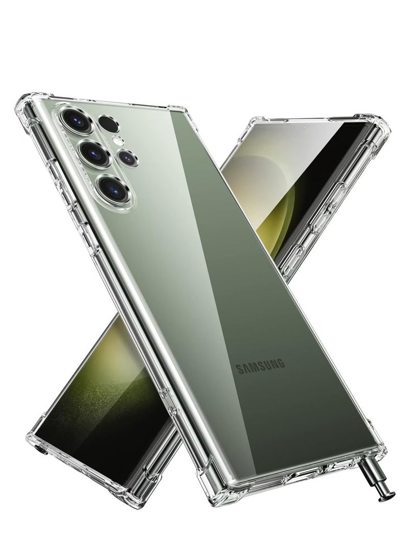 بروماس جراب Galaxy S24 فائق الوضوح مصنوع من المطاط الناعم المصنوع من مادة TPU وزوايا ممتصة للصدمات بتغطية كاملة وحماية من السقوط جراب واقٍ نحيف لهاتف Samsung Galaxy S24 Ultra- 6.8 بوصة - Image 1