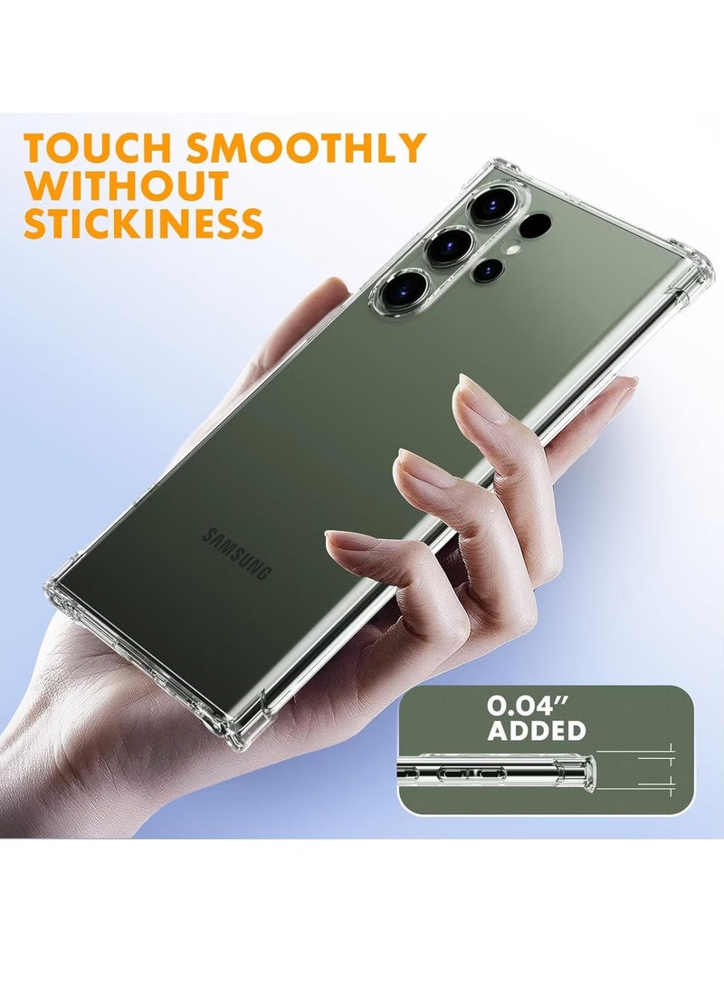 بروماس جراب Galaxy S24 فائق الوضوح مصنوع من المطاط الناعم المصنوع من مادة TPU وزوايا ممتصة للصدمات بتغطية كاملة وحماية من السقوط جراب واقٍ نحيف لهاتف Samsung Galaxy S24 Ultra- 6.8 بوصة - Image 3