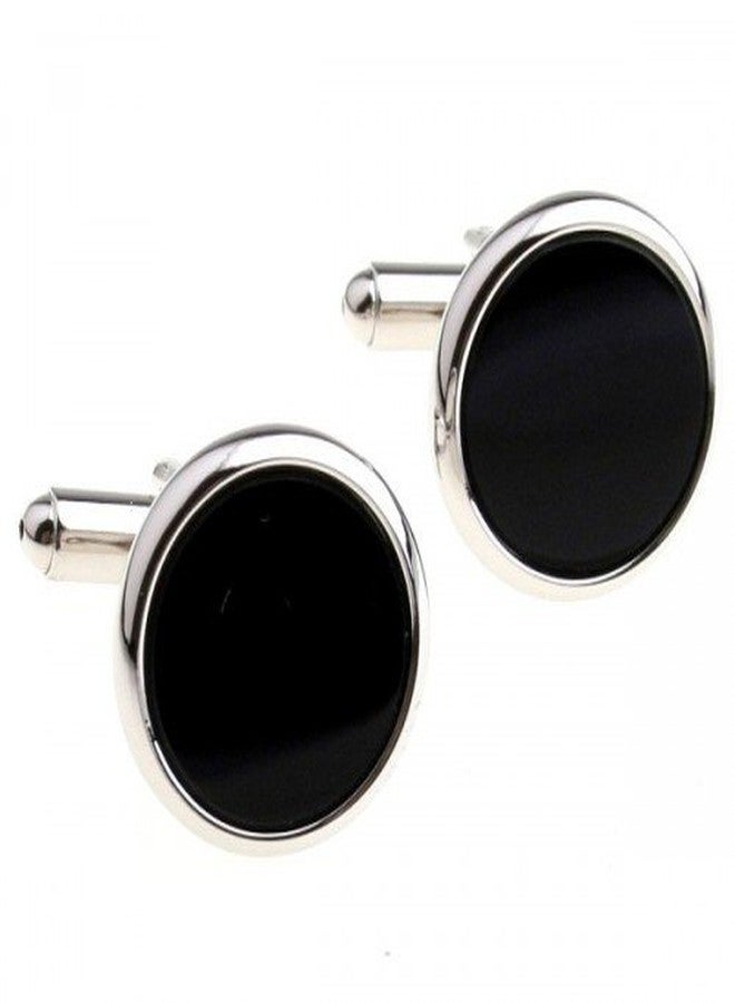 TRIPIN Cufflinks for Men Black and Silver Tuxedo Button Studs with Matching Cufflinks - Image 4