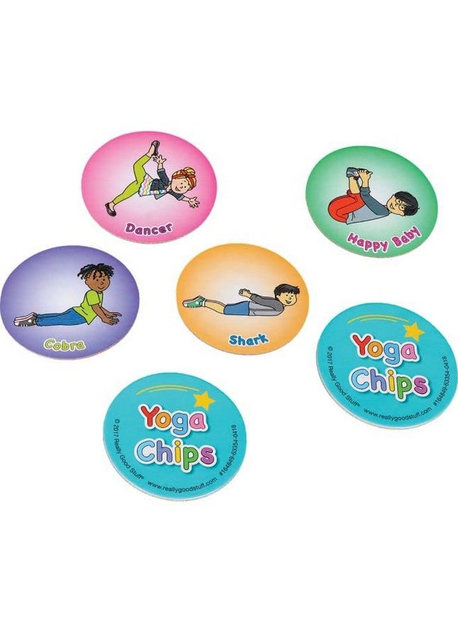 Really Good Stuff Yoga Chips For Kids - 24 Pack -Help Children Calm Down, Exercise, & Focus - Yoga Poses And Mindfulness Activities For The Classroom/Home  - Image 4