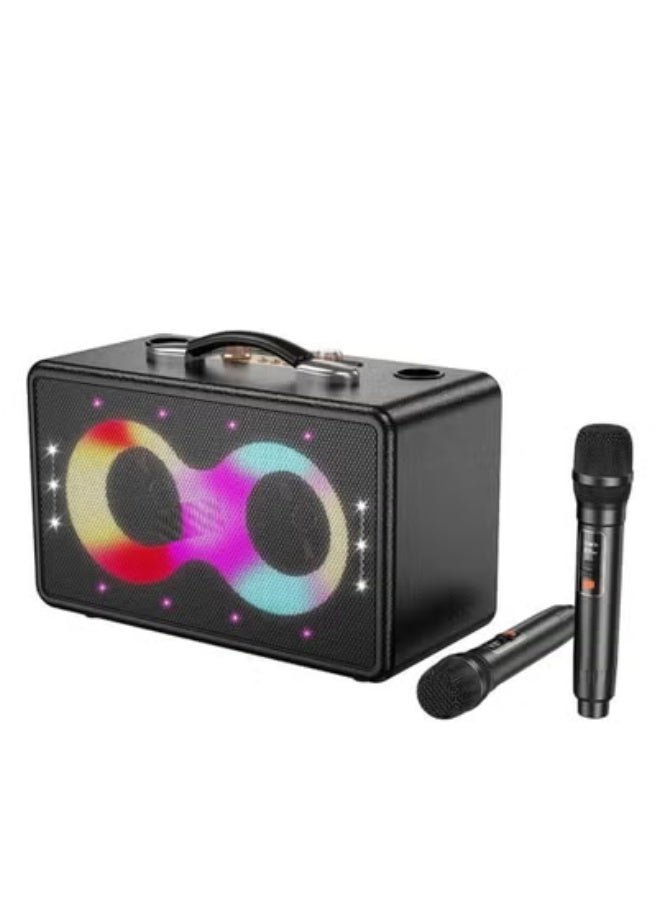 Gravity Portable Bluetooth Speaker with 60W Peak Output | Dual 15W Full-Range Drivers & 5W Tweeter | Dual Wireless Microphones for Karaoke | RGB Strobe Party Lights | 2√ó3000mAh Battery with USB-C Fast Charging | 6H Music / 8H Mic Playtime | TF Card, USB, AUX Input | Echo & Reverb Voice Effects | Ideal for Parties, Events, and Outdoor Use - Image 4