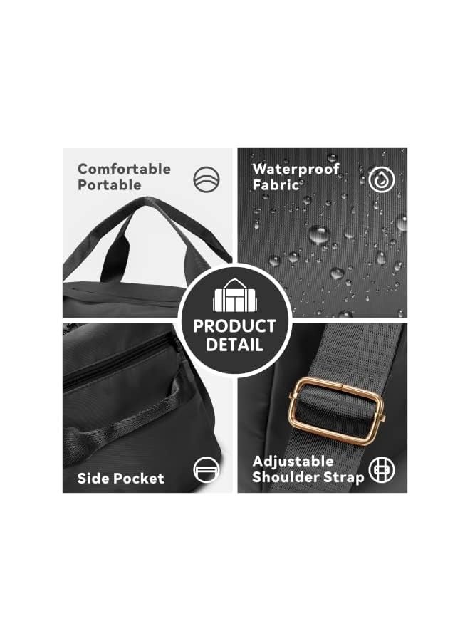 Baytion Travel Duffel Bags for Men and Women,Water Proof Sport Gym Bag with Shoes Compartment,Foldable and Tear Resistant Duffel Tote Bag for Travel,Workout Outdoor,Overnight and Weekender (Black) - Image 2
