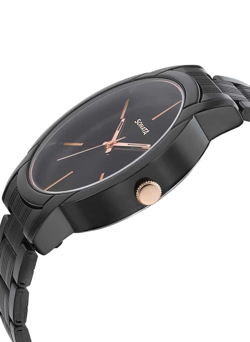سوناتا ساعة يد رجالية معدنية دائرية بعقارب - Image 3
