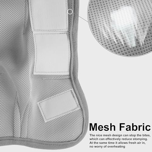 TARFEPA Adjustable Horse Fly Boots Set of 4, Equine Leg Protection Reduce Stomping, Breathable Mesh Fly Boots for Horses, Horse Leggings Leg Guards - Grey - Pony - Image 2