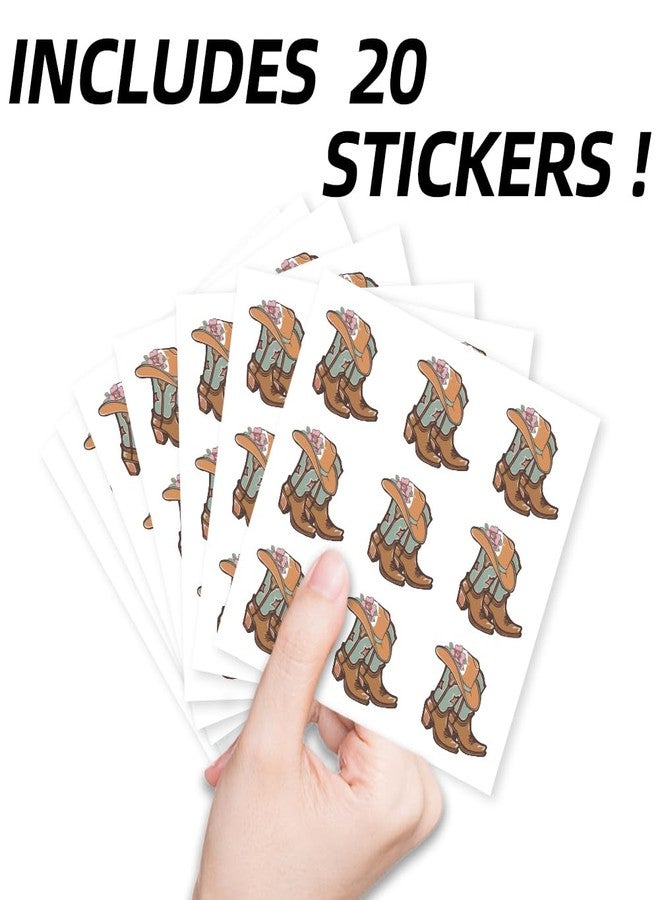 AHANDMAKER 180 Pcs Self-Adhesive Cowboy Boots Stickers, 0.9x0.94 Inch, Scrapbook Paper, Stickers for Planner, Calendar, Crafting, Party Decor, Gift Bag Seal - Image 3