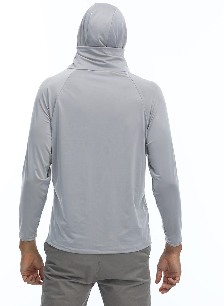 NIBEMINENT Men's Sun Protection Hoodie UPF 50+ Fishing Hiking Shirt UV Shirts with Mask for Men Long Sleeve Lightweight  - Image 4