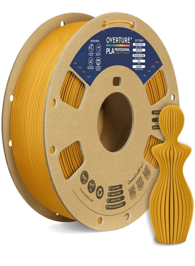 OVERTURE PLA Plus (PLA+) Filament 1.75mm, Stronger & More Durable, Professional Toughness 3D Printer Filament 1kg (2.2lbs), High Precision +/- 0.02mm, Tangle-Free (Royal Gold) - Image 1