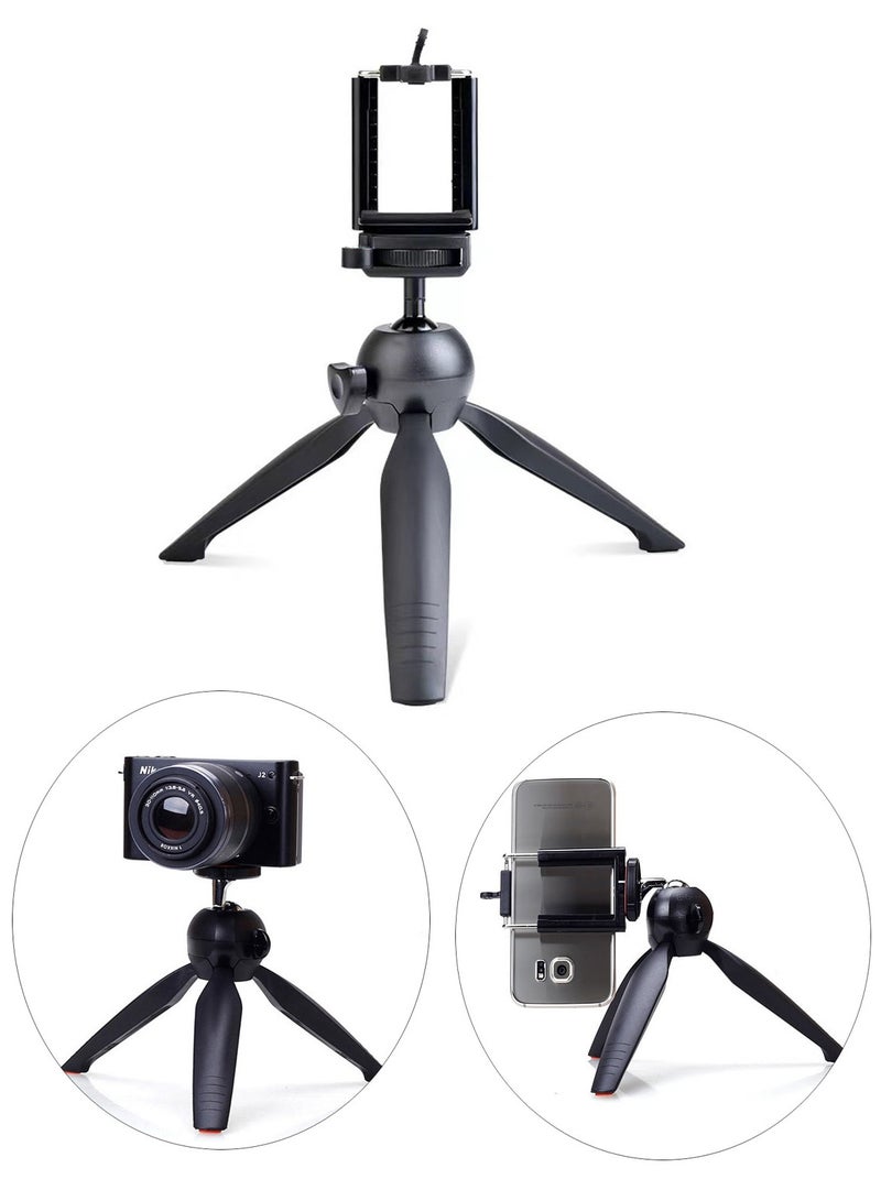 Mini Tripod for Phone DSLR Camera,  Phone Stand Holder with Holder Clip, Black  - Image 1