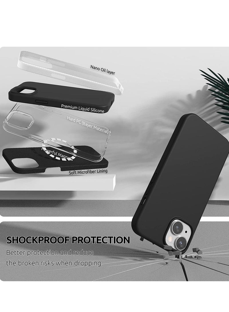 Magnetic Case Designed for iPhone 14 Case 6.1 inch (2022), Compatible with MagSafe, Liquid Silicone Phone Case for iPhone 14, Black - Image 4