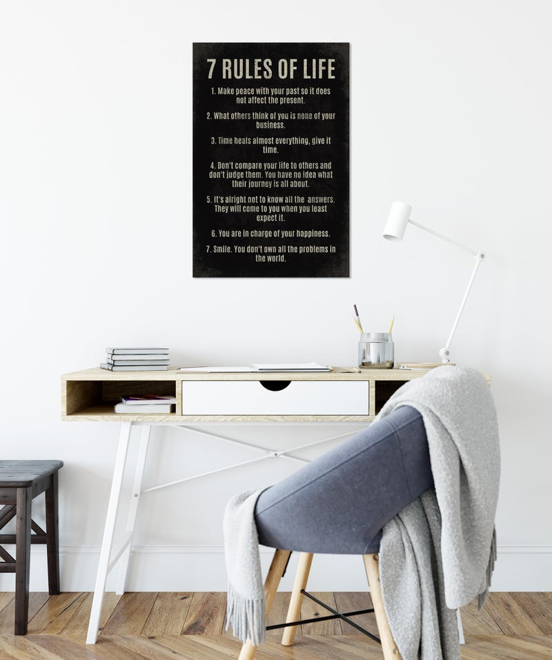 Keep Calm Collection 7 Rules Of Life, motivational poster print - Image 2