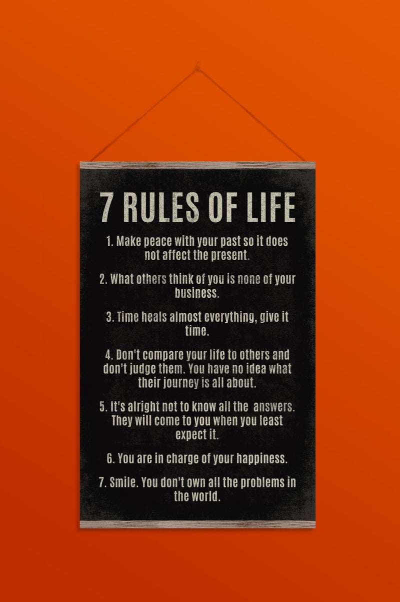 Keep Calm Collection 7 Rules Of Life, motivational poster print - Image 4