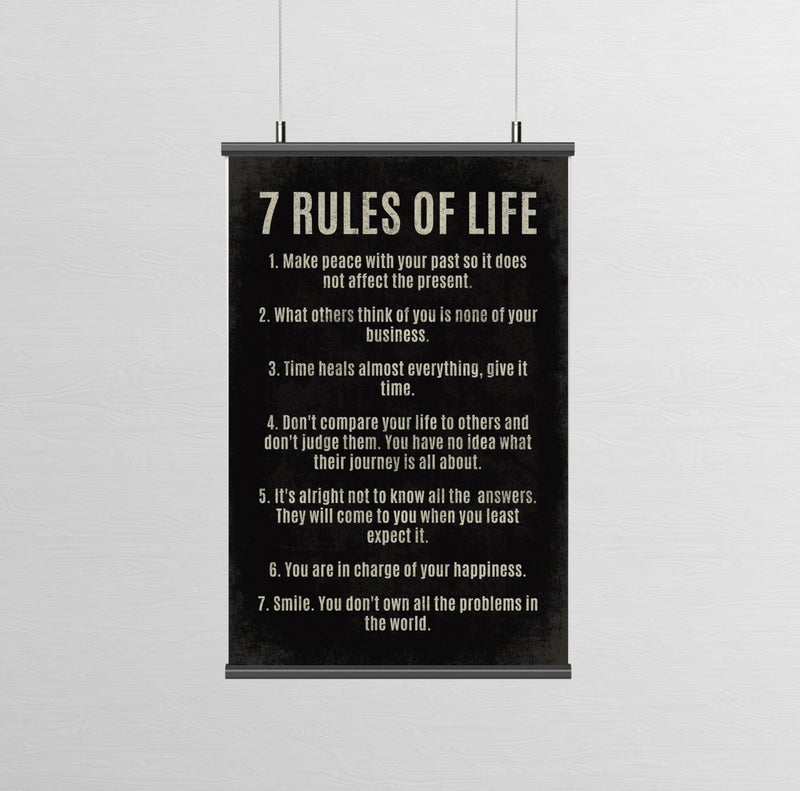 Keep Calm Collection 7 Rules Of Life, motivational poster print - Image 3