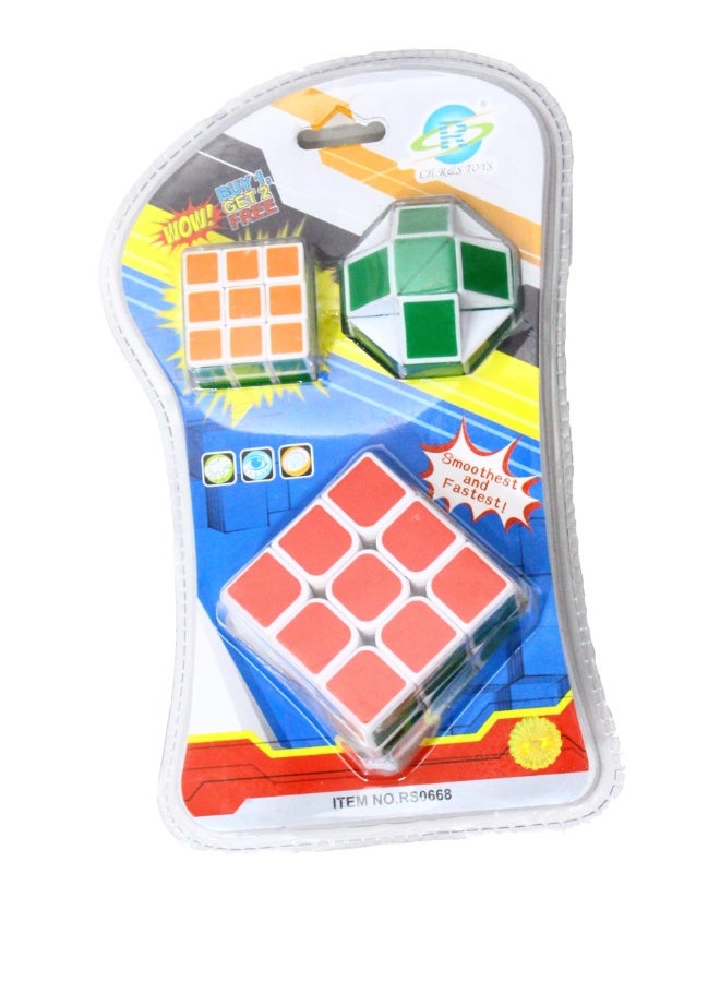 TOY GARDEN 3-in-1 Puzzle Cube Combo Pack – Small & Large Stickerless Magic Cubes for Boys & Girls, High-Speed Smooth Rotation, Best Return Gift Toy - Image 2