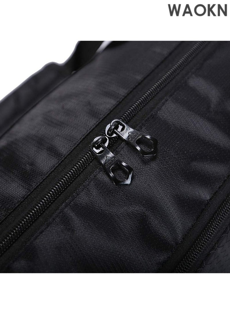 WAOKN Water Resistant Sports Gym Shoulder Bag - Travel Weekender Duffel Bag for Men & Women with Shoe Compartment - Lightweight Large Capacity Workout Bag for Fitness, Swimming & Beach - Gold Anti-Theft Durable Carry-On Bag（Black Silver） - Image 3